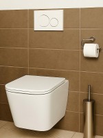 Унитаз подвесной AZARIO Cascad AZ-10002 безободковый, с микролифтом, глянцевый белый