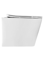 Унитаз подвесной AZARIO Cascad AZ-10002 безободковый, с микролифтом, глянцевый белый