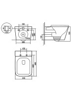 Унитаз подвесной AZARIO Cascad AZ-10002 безободковый, с микролифтом, глянцевый белый