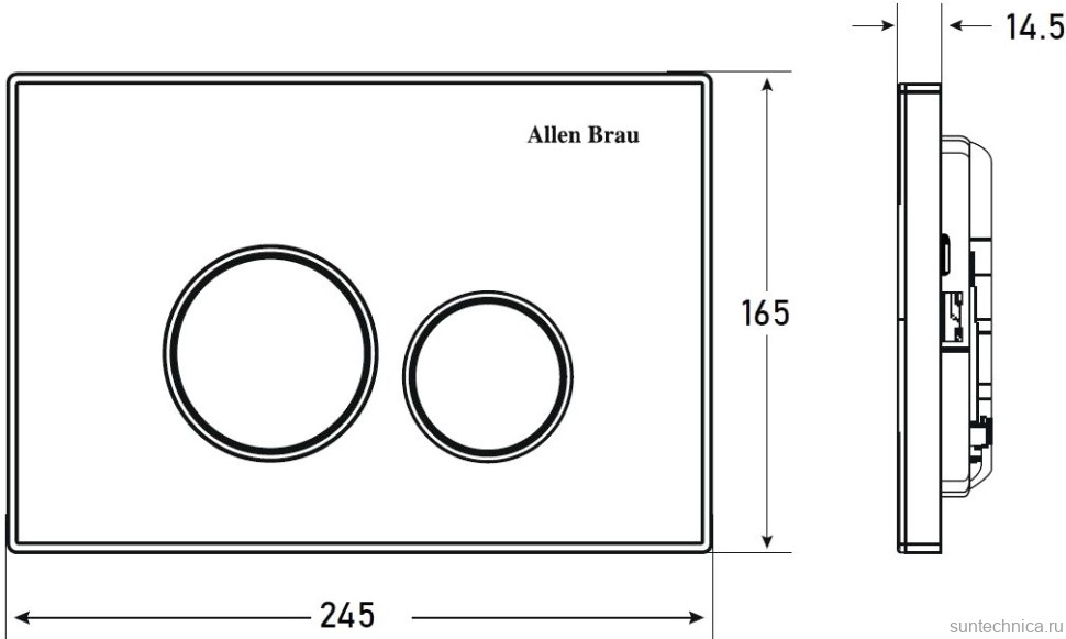 Кнопка смыва Allen Brau Priority 9.20001.31 черная матовая