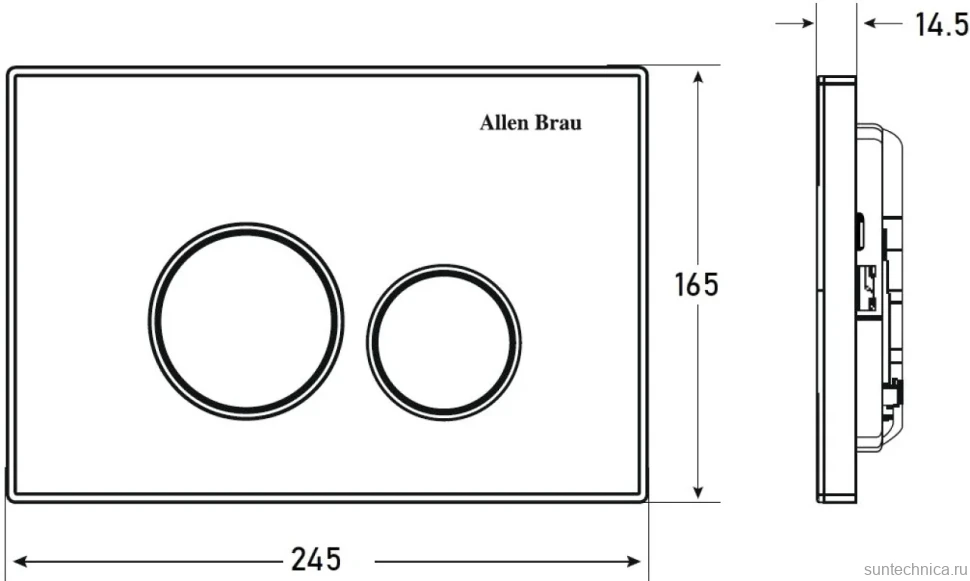 Кнопка смыва Allen Brau Priority 9.20001.31 черная матовая