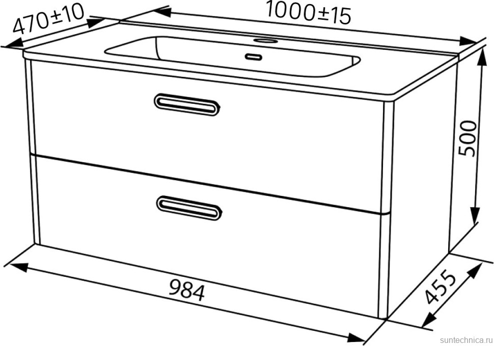 Тумба с раковиной IDDIS Brick 100