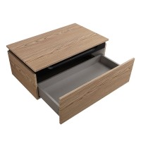 Тумба с раковиной Cezares Slider 80 подвесная, 2 ящика, дуб тангент