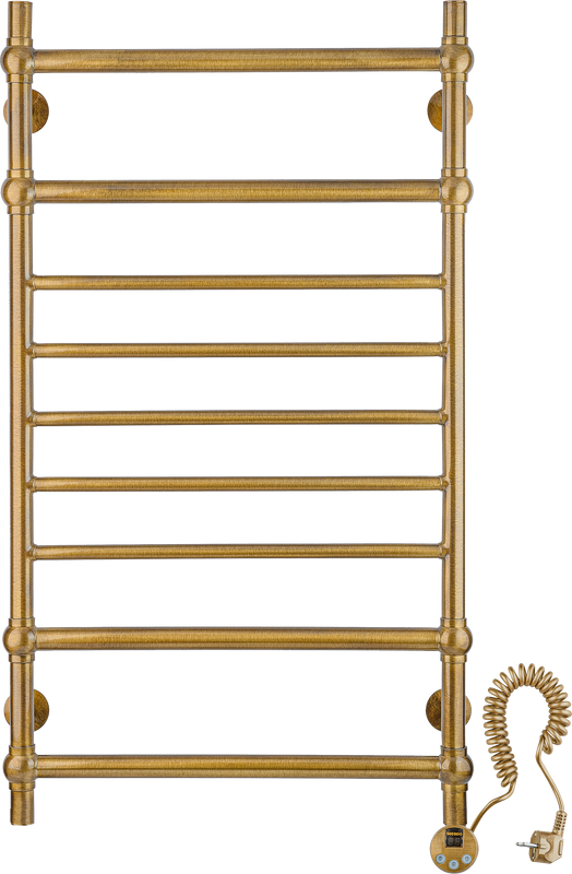 Полотенцесушитель электрический Secado Флоренция 4 105x55 см, подключение справа, бронза, лесенка, латунь