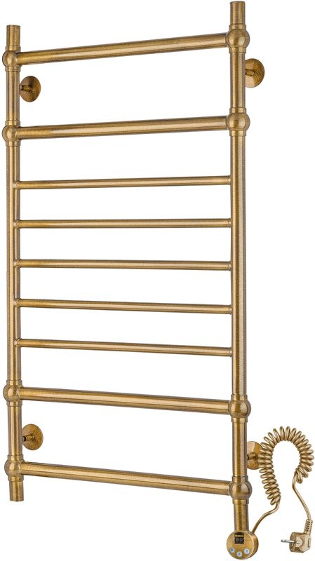 Полотенцесушитель электрический Secado Флоренция 4 105x55 см, подключение справа, бронза, лесенка, латунь