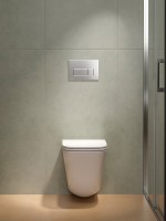Унитаз подвесной KERAMA MARAZZI Cubo Geometrica безободковый, с микролифтом, глянцевый белый