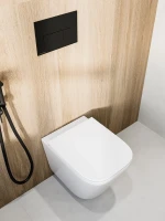 Унитаз подвесной KERAMA MARAZZI Cubo Geometrica безободковый, с микролифтом, глянцевый белый