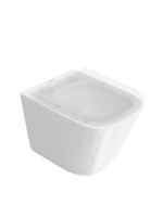 Унитаз подвесной KERAMA MARAZZI Cubo Geometrica безободковый, с микролифтом, глянцевый белый