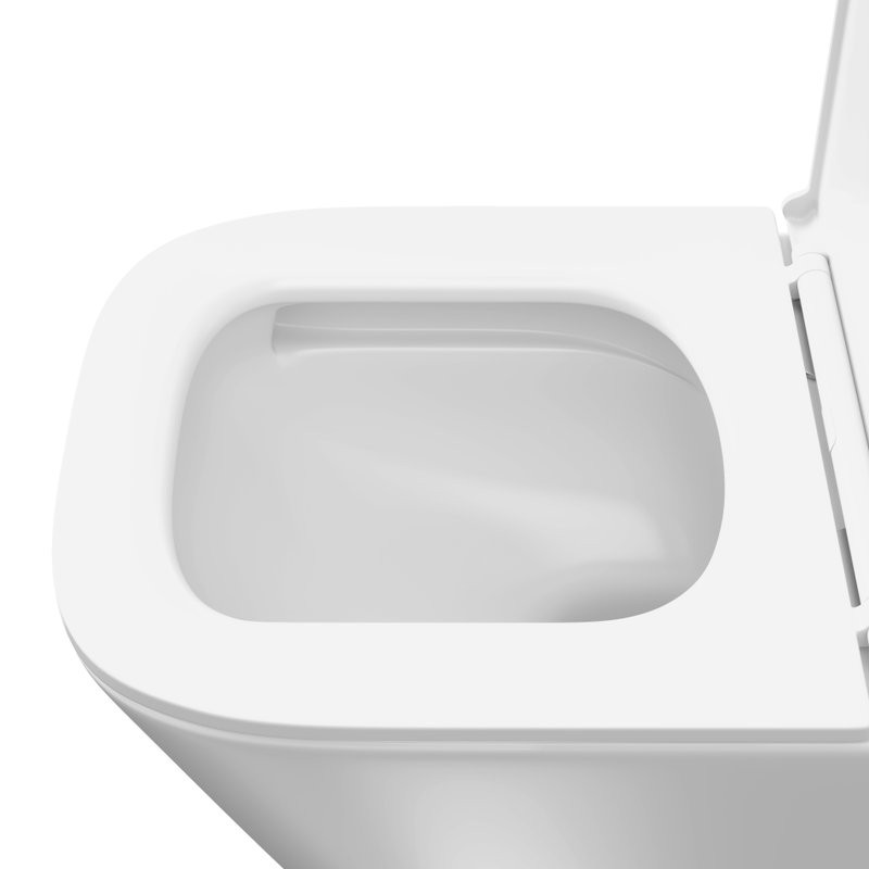 Унитаз подвесной KERAMA MARAZZI Cubo Geometrica безободковый, с микролифтом, глянцевый белый