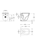 Унитаз подвесной KERAMA MARAZZI Cubo Geometrica безободковый, с микролифтом, глянцевый белый