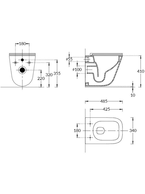 Унитаз подвесной KERAMA MARAZZI Cubo Geometrica безободковый, с микролифтом, глянцевый белый