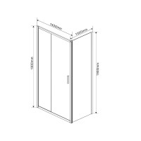 Душевой уголок Vincea Garda VSR-1G1014CLG 140х100, профиль брашированное золото, стекло прозрачное