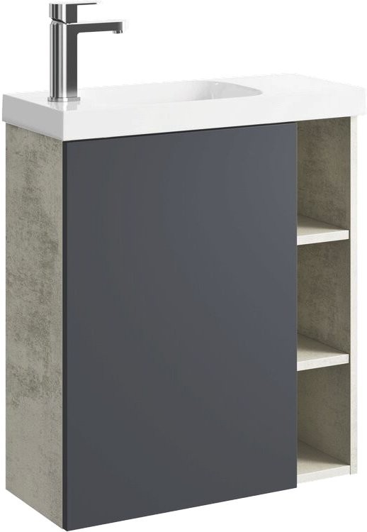 Мебель для ванной комнаты Aqwella Alba 60 L, подвесная, светлый камень