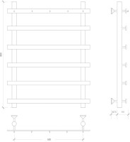 Полотенцесушитель водяной Secado Понтида 1 К 80x60 см, хром, лесенка