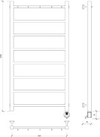 Полотенцесушитель электрический Secado Триада 1 К 105x55 см, подключение слева, глянцевый хром, лесенка