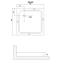 Поддон для душа Niagara Eco NG-P9090-14Q 90х90 см, белый