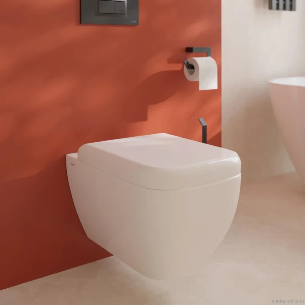Унитаз подвесной VitrA Shift 7742B003-0075 с микролифтом + Крышка-сиденье VitrA Shift 91-003-009 с микролифтом, петли хром