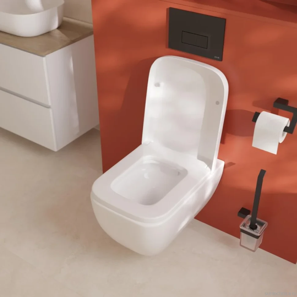 Унитаз подвесной VitrA Shift 7742B003-0075 с микролифтом + Крышка-сиденье VitrA Shift 91-003-009 с микролифтом, петли хром