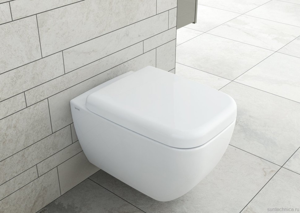 Унитаз подвесной VitrA Shift 7742B003-0075 с микролифтом + Крышка-сиденье VitrA Shift 91-003-009 с микролифтом, петли хром