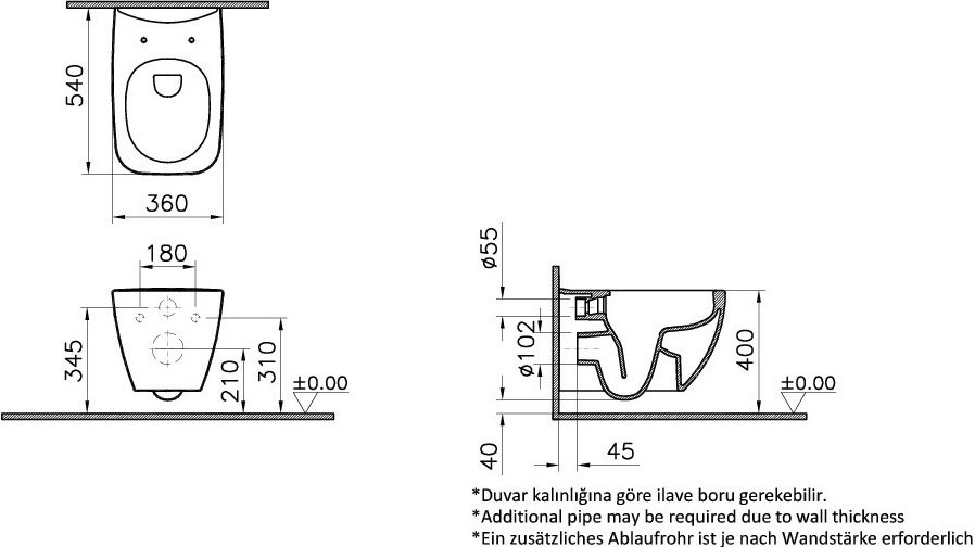 Унитаз подвесной VitrA Shift 7742B003-0075 с микролифтом + Крышка-сиденье VitrA Shift 91-003-009 с микролифтом, петли хром