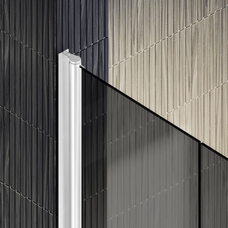 Душевая дверь в нишу Maybahglass MGD-431-1 80 см, профиль матовый белый, стекло графит