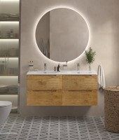 Тумба с раковиной BelBagno Etna 120 для двоих, rovere nature, раковина BB-8099-120-2
