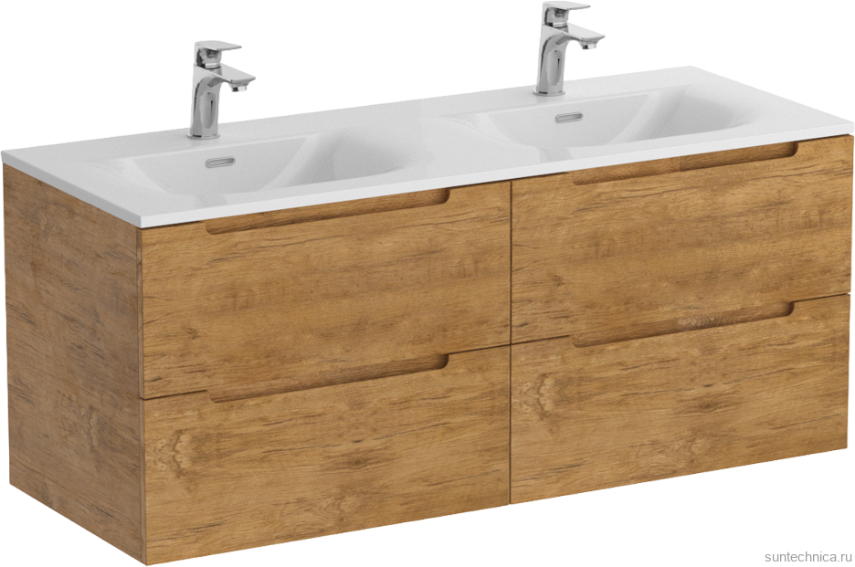 Тумба с раковиной BelBagno Etna 120 для двоих, rovere nature, раковина BB-8099-120-2