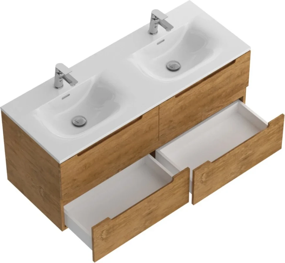 Тумба с раковиной BelBagno Etna 120 для двоих, rovere nature, раковина BB-8099-120-2