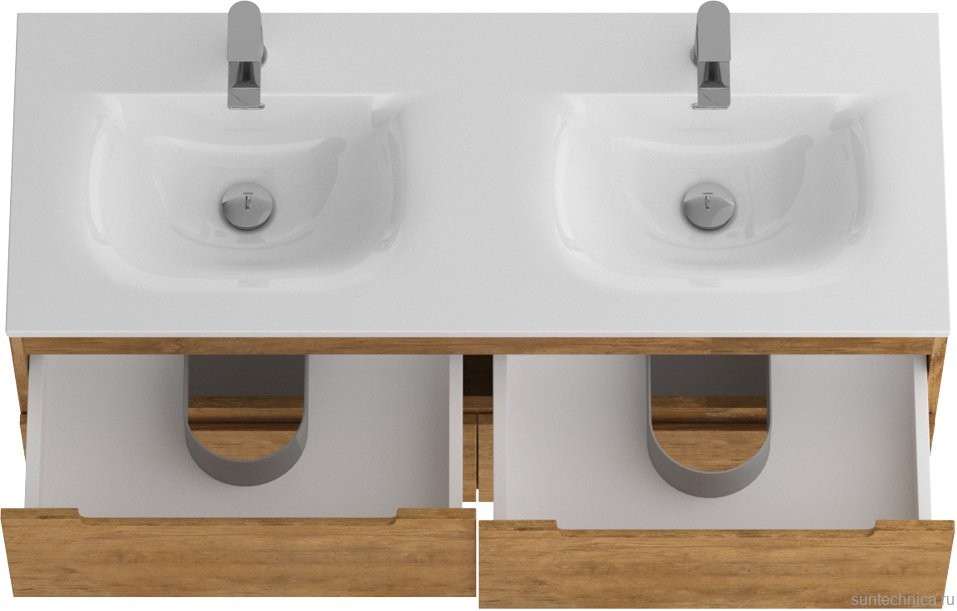 Тумба с раковиной BelBagno Etna 120 для двоих, rovere nature, раковина BB-8099-120-2