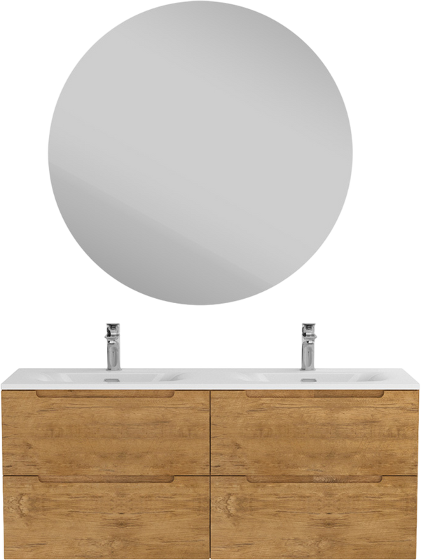 Тумба с раковиной BelBagno Etna 120 для двоих, rovere nature, раковина BB-8099-120-2