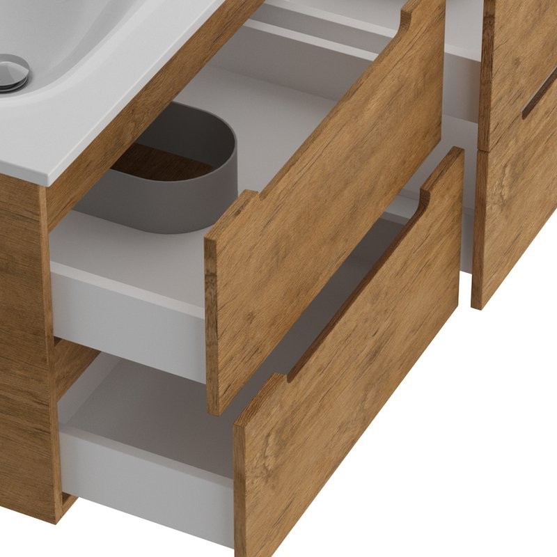 Тумба с раковиной BelBagno Etna 120 для двоих, rovere nature, раковина BB-8099-120-2
