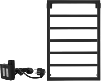 Полотенцесушитель электрический Secado Парма 4603777467241 85x55 см, подключение слева, матовый черный, лесенка