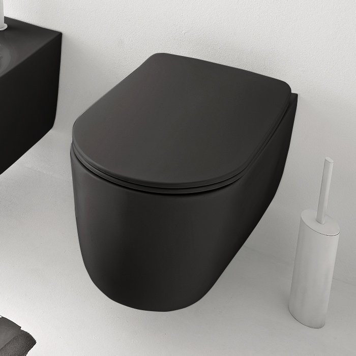 Унитаз подвесной Kerasan Nolita черный матовый