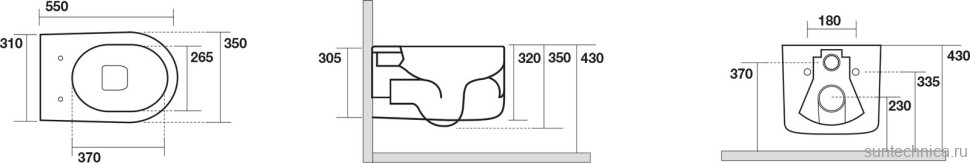 Унитаз подвесной Kerasan Nolita черный матовый