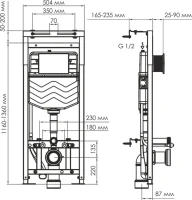 Система инсталляции для унитазов Wasserkraft Alme 15TLT.010.ME.WH02 с кнопкой смыва белой Система инсталляции для унитазов Wasserkraft Alme 15TLT.010.ME.WH02 с кнопкой смыва белой