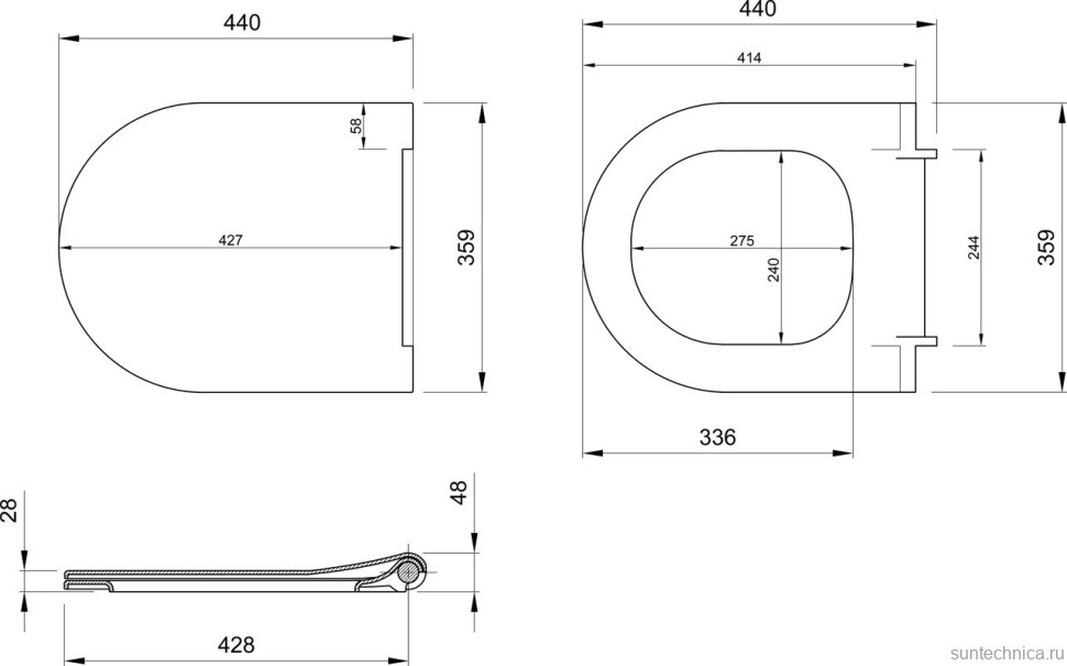 Унитаз подвесной BOCCHI Taormina Arch 1012-006-0129