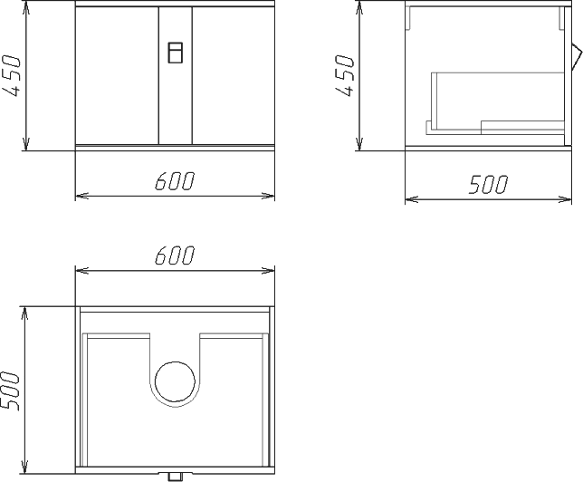 Тумба с раковиной Grossman Norma 60 подвесная, белый глянец, столешница черная
