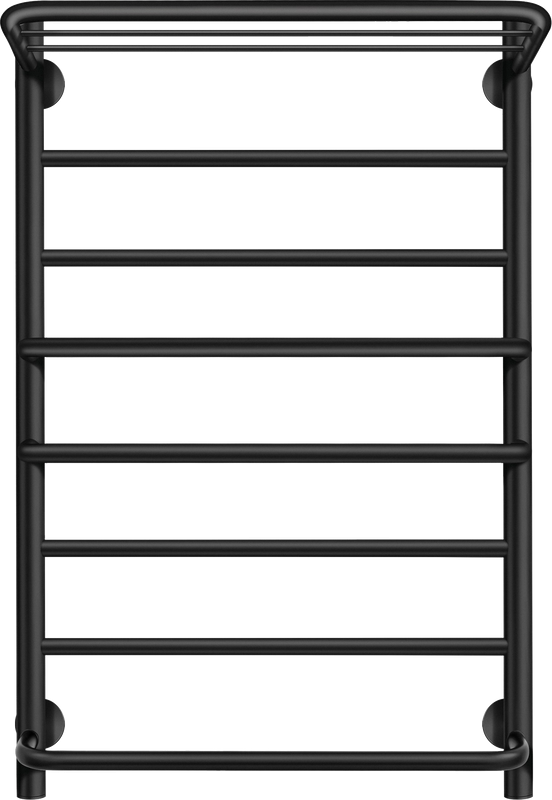 Полотенцесушитель водяной Secado Верона 2 80x55 см, матовый черный, лесенка, с полкой