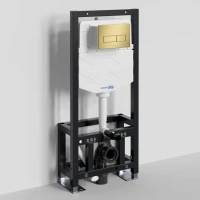 Система инсталляции для унитазов Wasserkraft Dill 61TLT.010.ME.MG03 с кнопкой смыва матовое золото