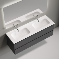 Тумба с раковиной Sancos Folk 140 подвесная, grey soft, раковина CN7022wx