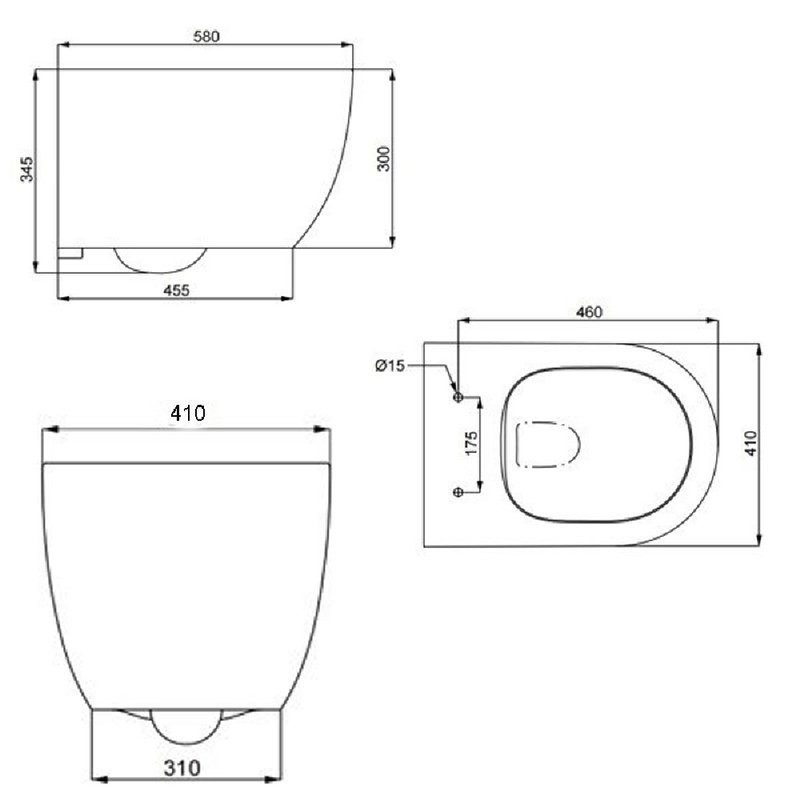 9400412S2 TECE URBAN Комплект инсталляция и унитаз подвесной