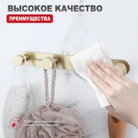 Крючок для ванной комнаты Raglo R300.054.03, золотой сатин Крючок для ванной комнаты Raglo R300.054.03, золотой сатин