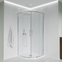 Душевой уголок Veconi Evo 200 CH 100х100 см, профиль глянцевый хром, стекло прозрачное