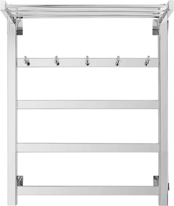 Полотенцесушитель водяной Secado Корсико 1 КСП 60х50 60x55 см, хром, лесенка, с полкой