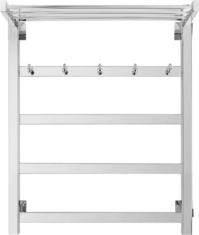 Полотенцесушитель водяной Secado Корсико 1 КСП 60х50 60x55 см, хром, лесенка, с полкой