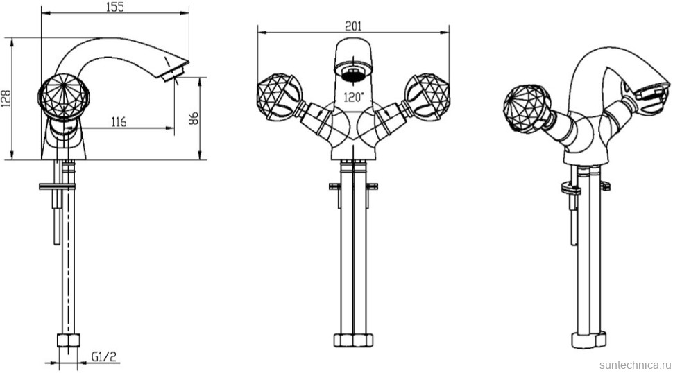 Смеситель для раковины Boheme Imperiale Presente 331