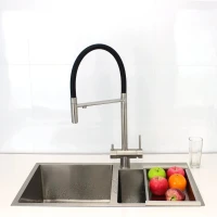Смеситель для кухни с гибким изливом и подключением фильтра Maretti Калабрия-С CAS31RGF19, сатин