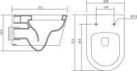 Унитаз подвесной AQUATEK Оберон AQ1363W-00 безободковый