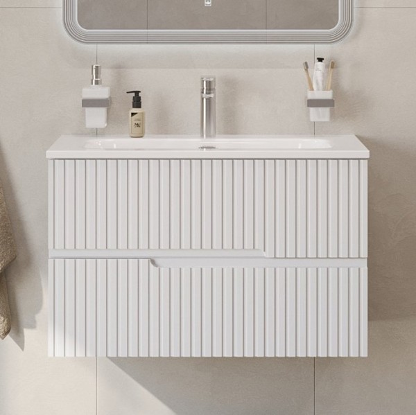 Тумба с раковиной Cezares Duet 80 bianco opaco, раковина Cezares CZR-8073-80