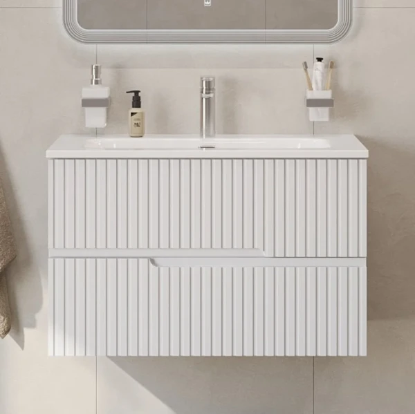 Тумба с раковиной Cezares Duet 80 bianco opaco, раковина Cezares CZR-8073-80